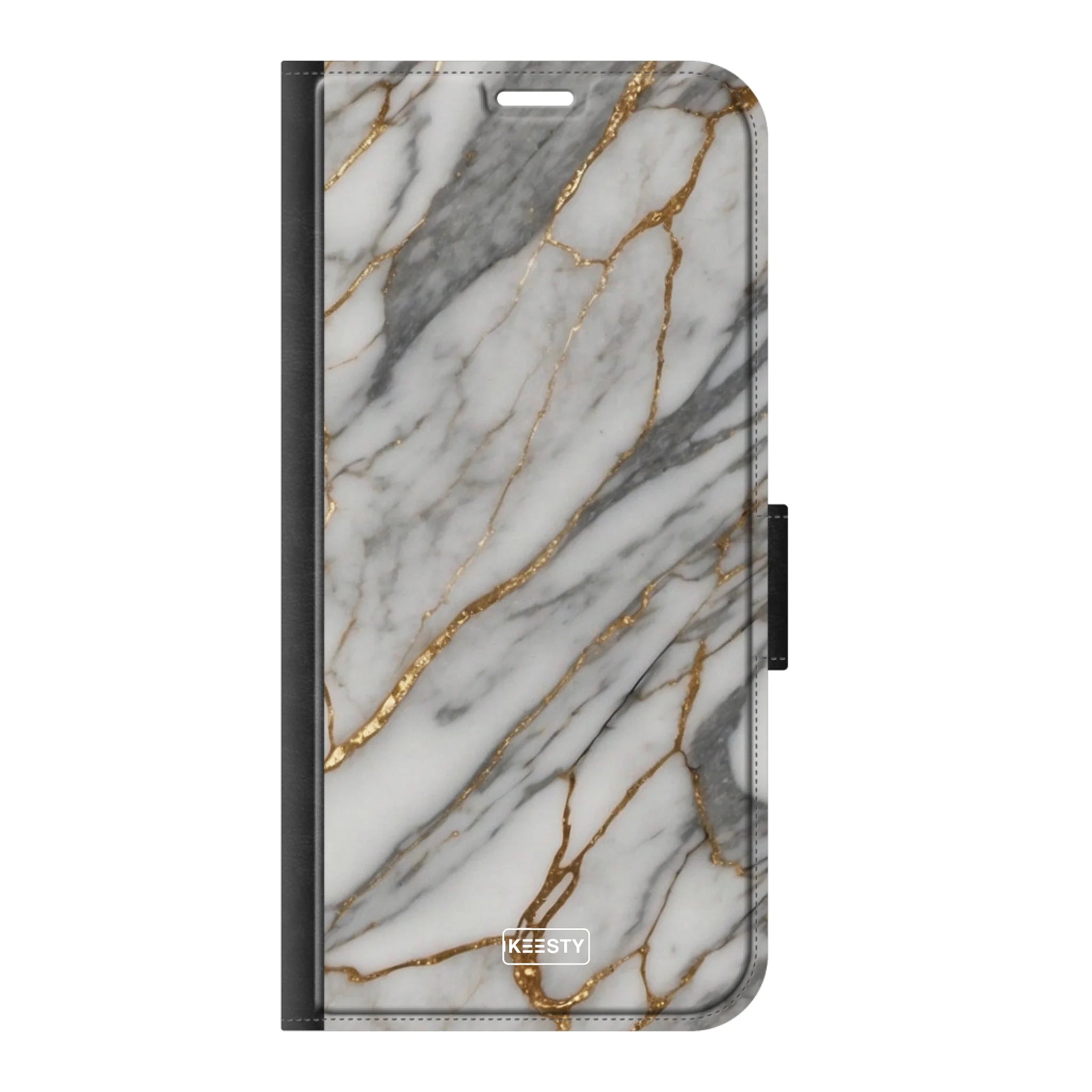 Telefoonhoesje ontwerpen met PortemonneeMarble Black Apple iPhone 16 Plus