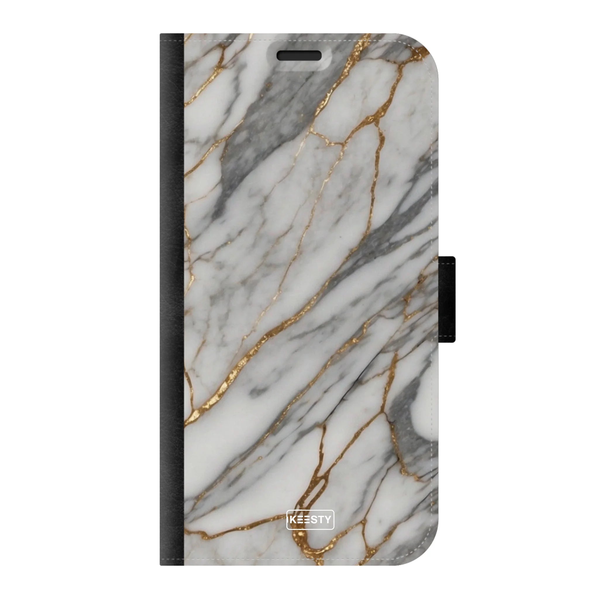 Telefoonhoesje ontwerpen met PortemonneeMarble Black Samsung Galaxy A55