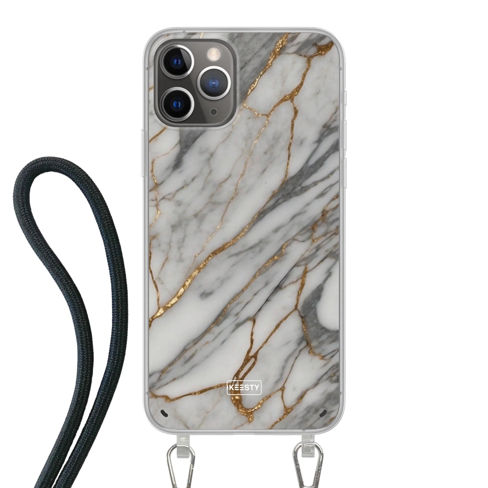 Telefoonhoesje ontwerpen - Marble Green - Hoesje met koord