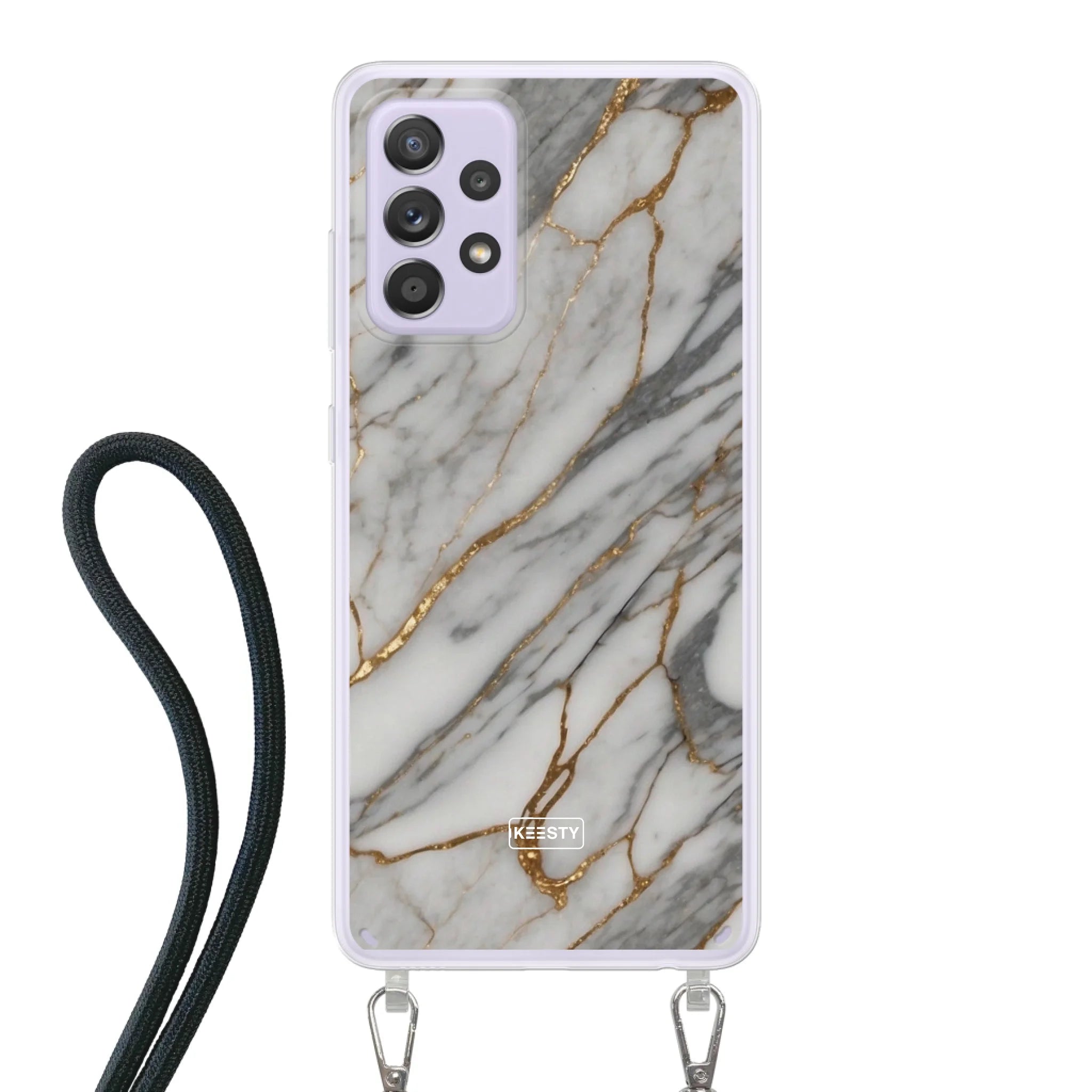 Telefoonhoesje ontwerpen - Marble Green - Hoesje met koord