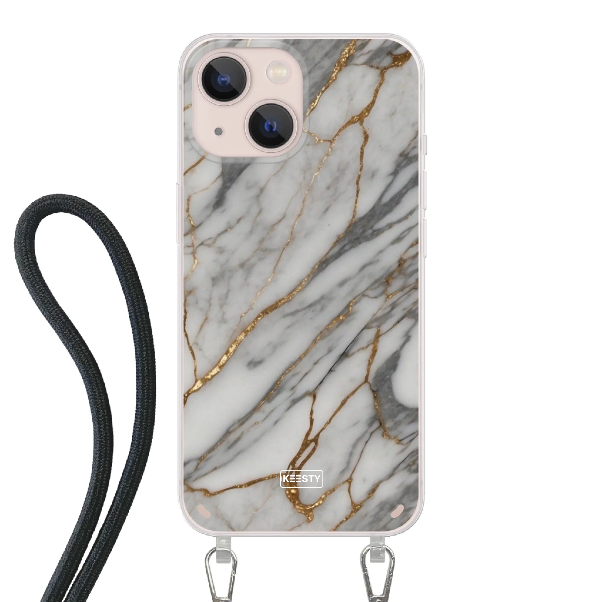 Telefoonhoesje ontwerpen - Marble Green - Hoesje met koord
