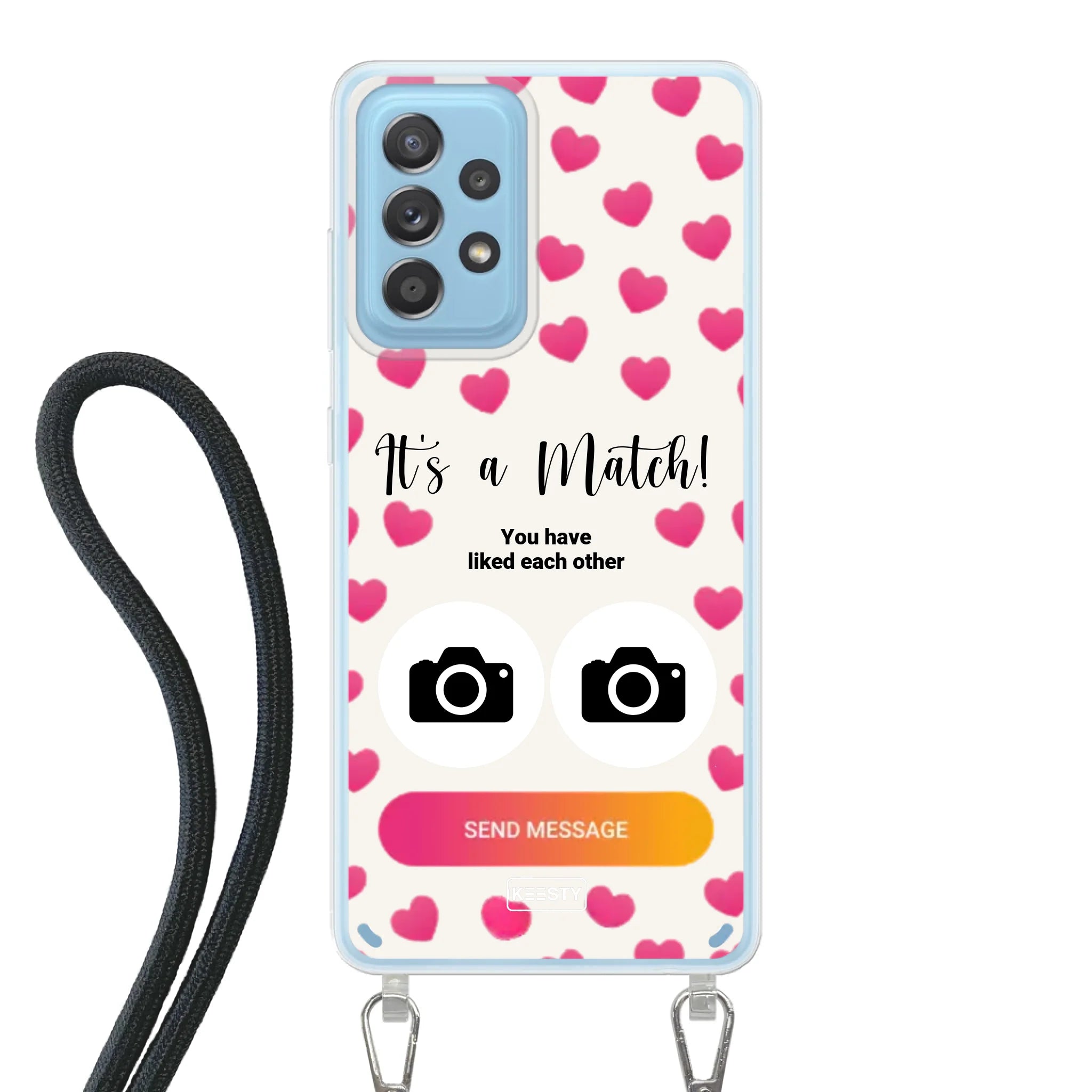 Telefoonhoesje Met Foto - It's a match - Hoesje met koord