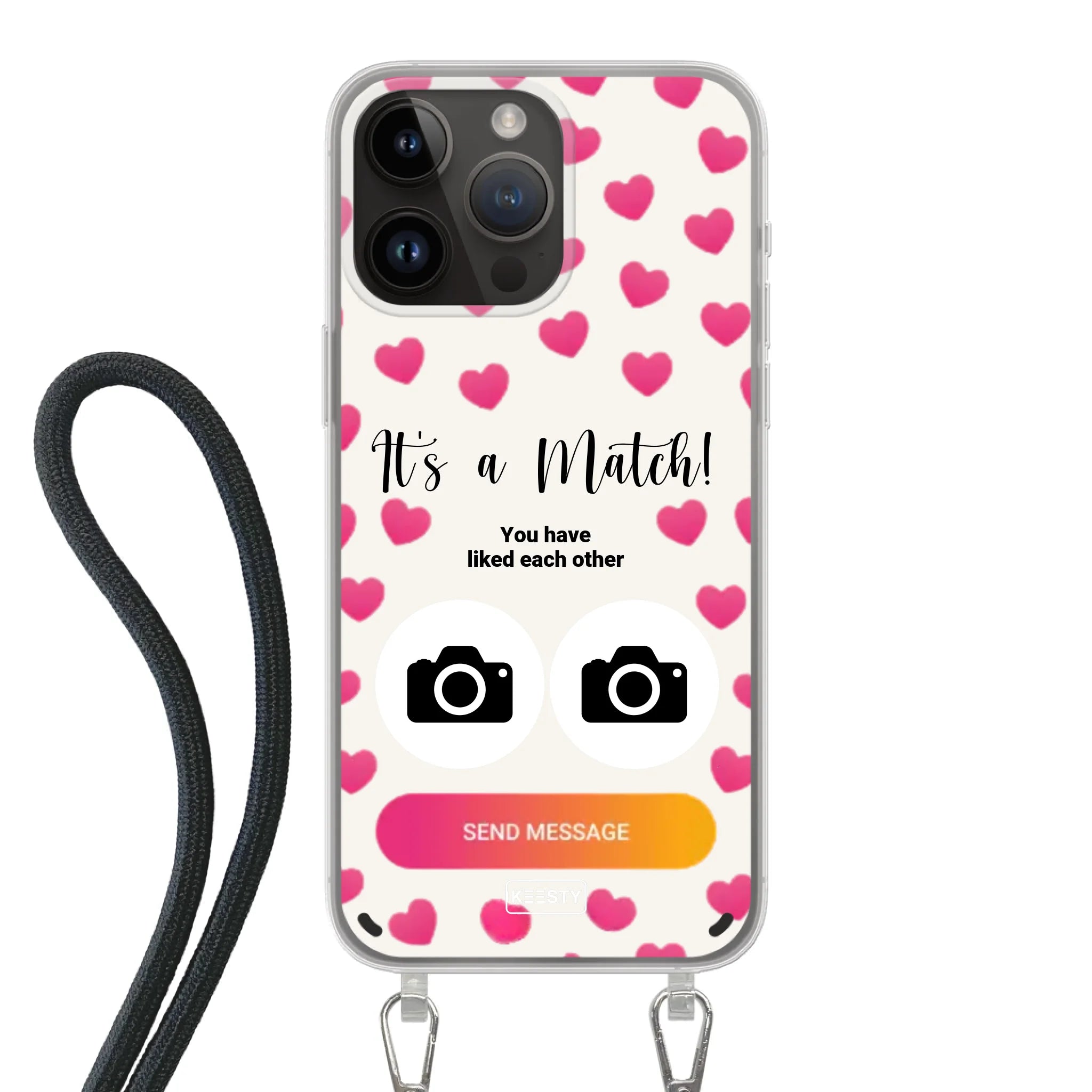Telefoonhoesje Met Foto - It's a match - Hoesje met koord