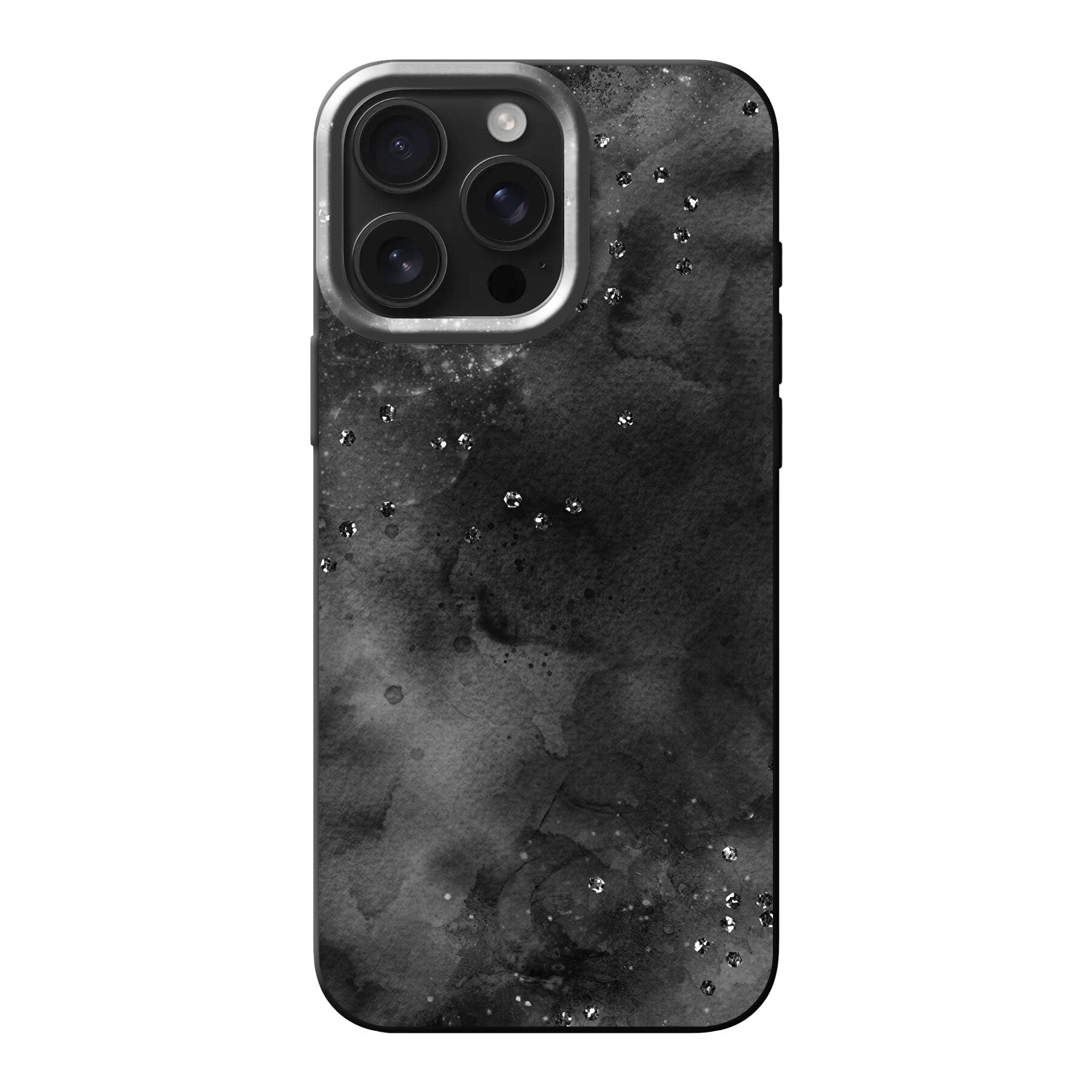 Telefoonhoesje ontwerpen glitter en marble black grote bling