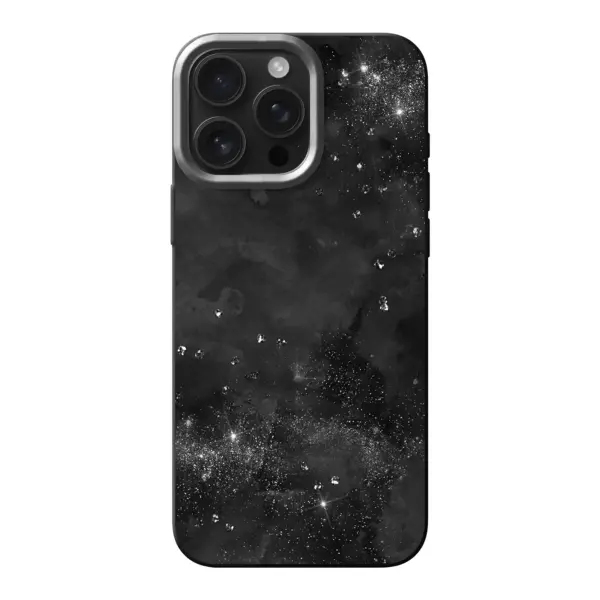 Telefoonhoesje ontwerpen glitter en marble black