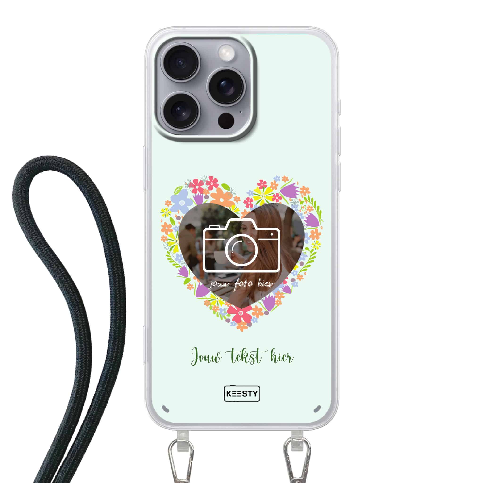 Telefoonhoesje Maken - Floral 4 - Hoesje met koord