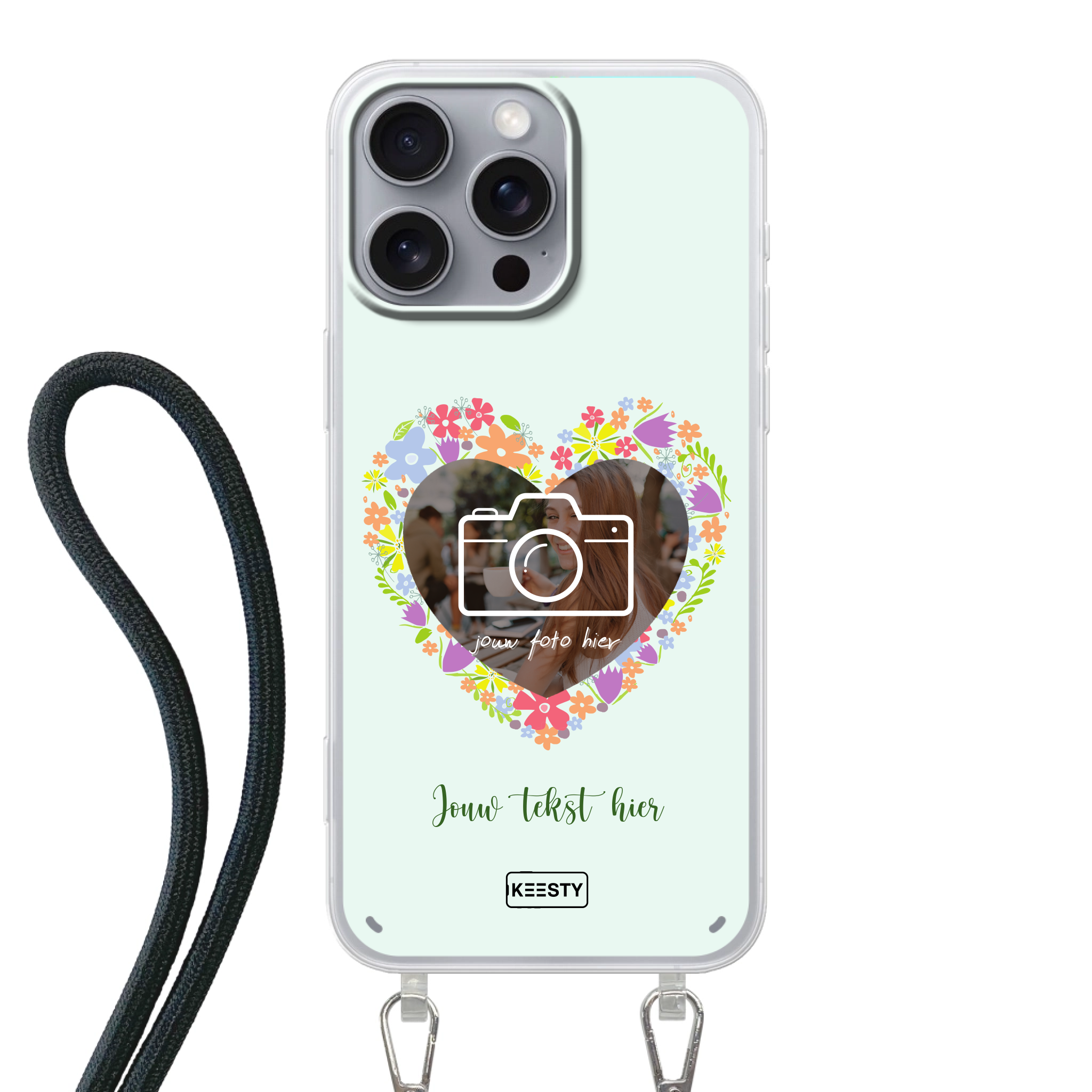 Telefoonhoesje Maken - Floral 4 - Hoesje met koord