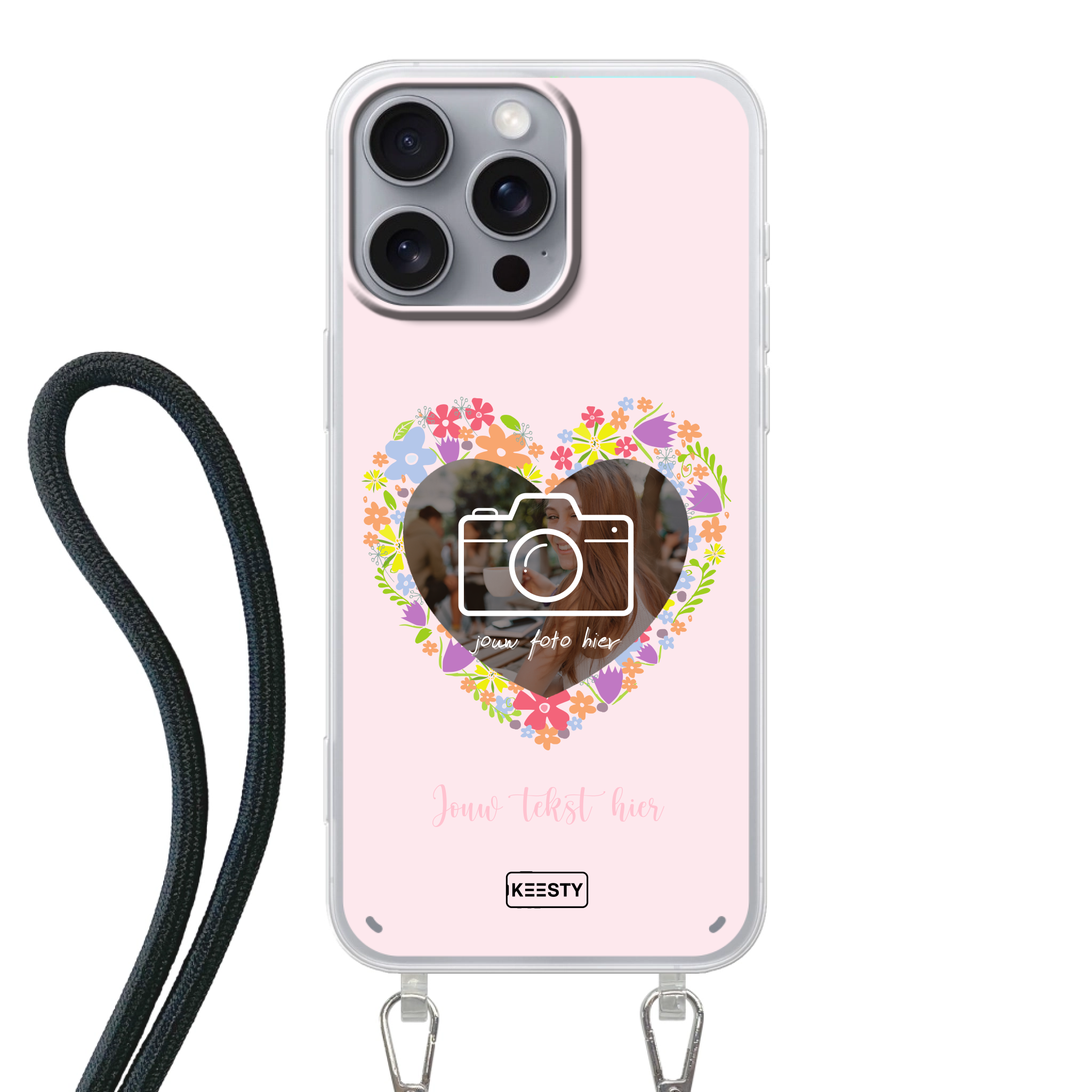 Telefoonhoesje Maken - Floral 4 - Hoesje met koord