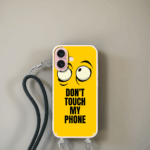 telefoonhoesje personaliseren dont touch my phone geel